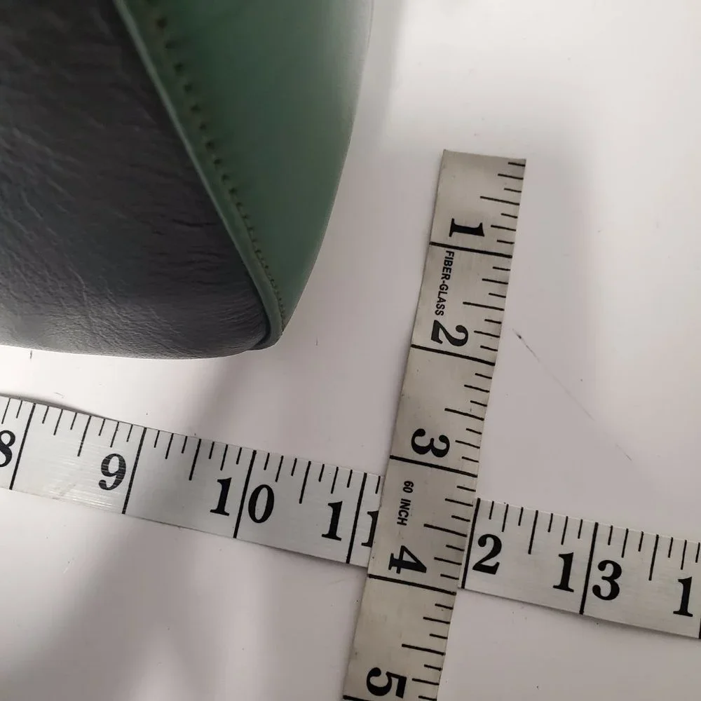 AuGre France Crossbody Bag Green & Black Leather Top Handle 2 Section Satchel - Picture 10 of 14